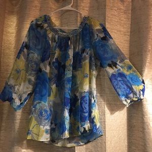 100% polyester blouse.